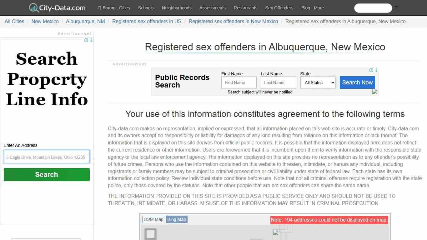 Registered sex offenders in Albuquerque, New Mexico - crimes listed, registry-based, living in this city